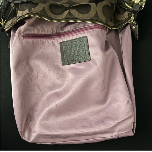 Brown Coach Satchel Chain Bag W/ Dust Bag Included AUTHENTIC! - Picture 7 of 11